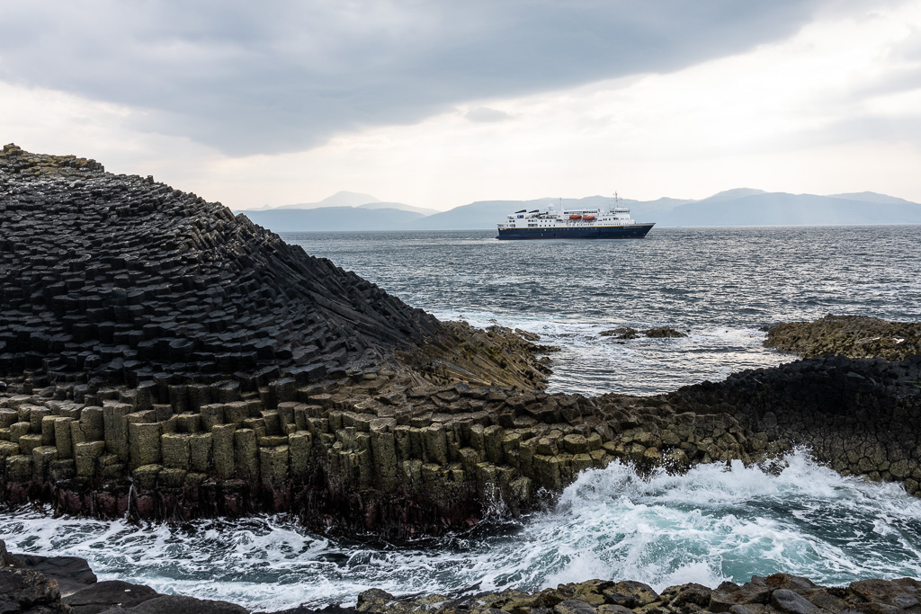 Ship at anchor  off shore